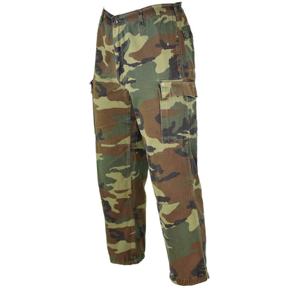 vintage Italian army woodland camo trousers pants military camouflage cargo