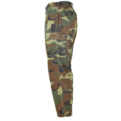 vintage Italian army woodland camo trousers pants military camouflage cargo