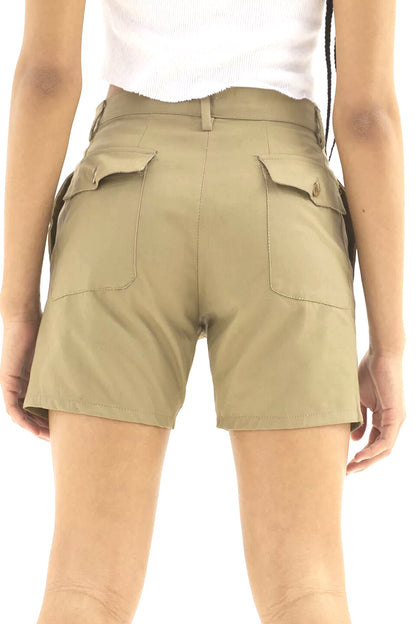Vintage 1980s Italian army beige chino military shorts pants trousers safari w