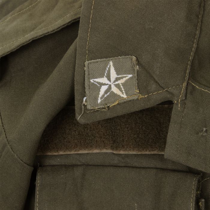Women's vintage 1970s Italian army jacket military f2 retro khaki coat olive no elastic