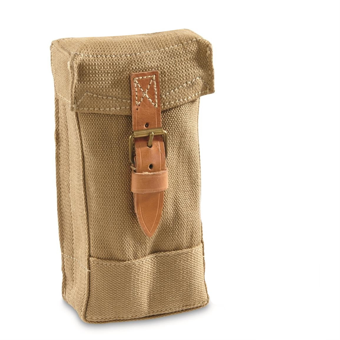 Vintage Italian army canvas magazine pouch ammo belt military ammunition cotton San Marco leather