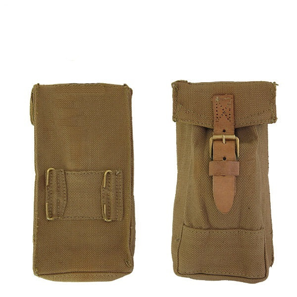 Vintage Italian army canvas magazine pouch ammo belt military ammunition cotton San Marco leather