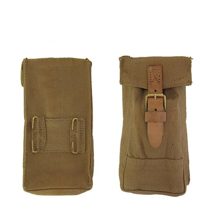 Vintage Italian army canvas magazine pouch ammo belt military ammunition cotton San Marco leather
