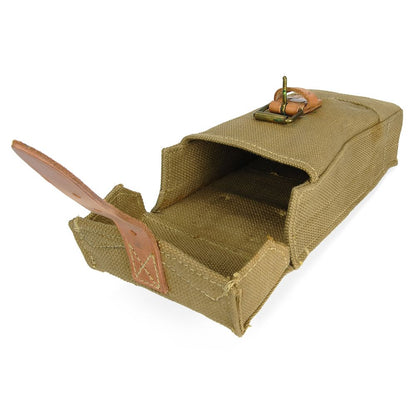 Vintage Italian army canvas magazine pouch ammo belt military ammunition cotton San Marco leather