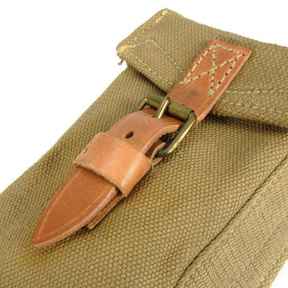 Vintage Italian army canvas magazine pouch ammo belt military ammunition cotton San Marco leather