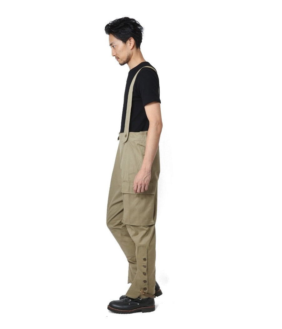 Vintage 1950s Italian army motorcycle trousers pants dungarees military beige cargo combat cream mustard