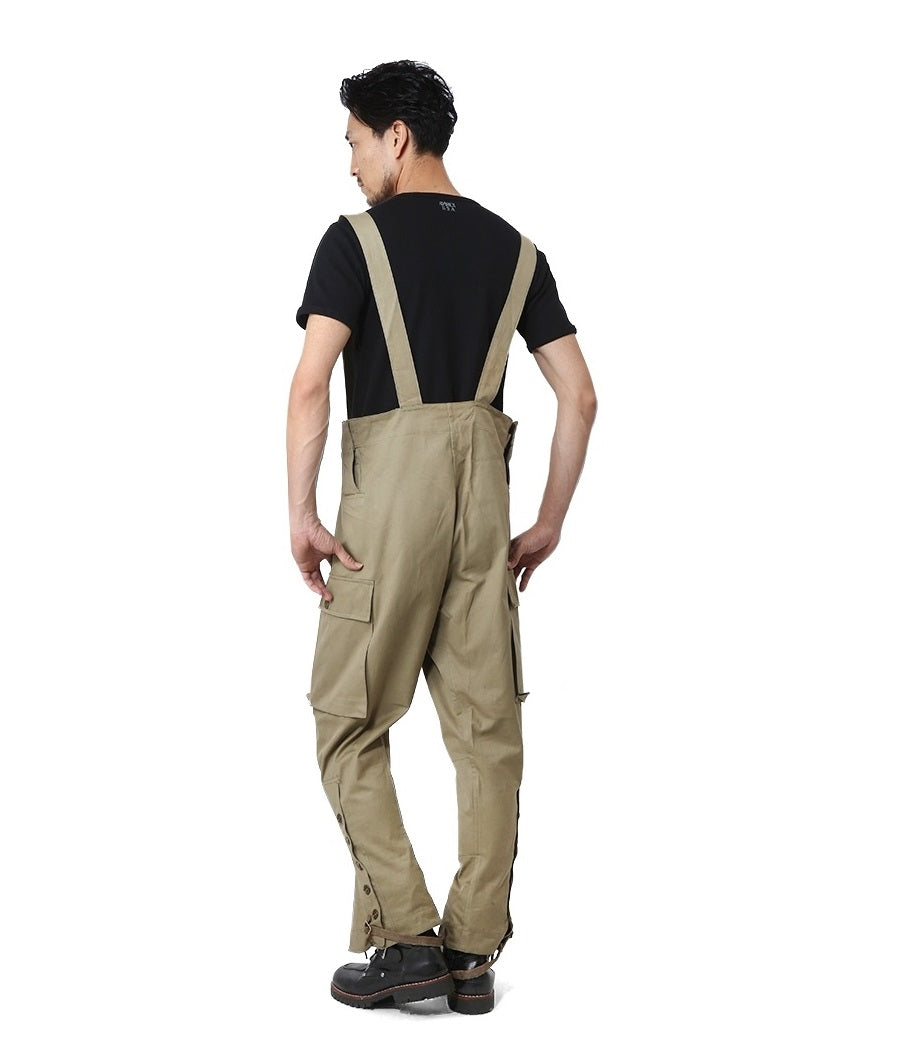 Vintage 1950s Italian army motorcycle trousers pants dungarees military beige cargo combat cream mustard