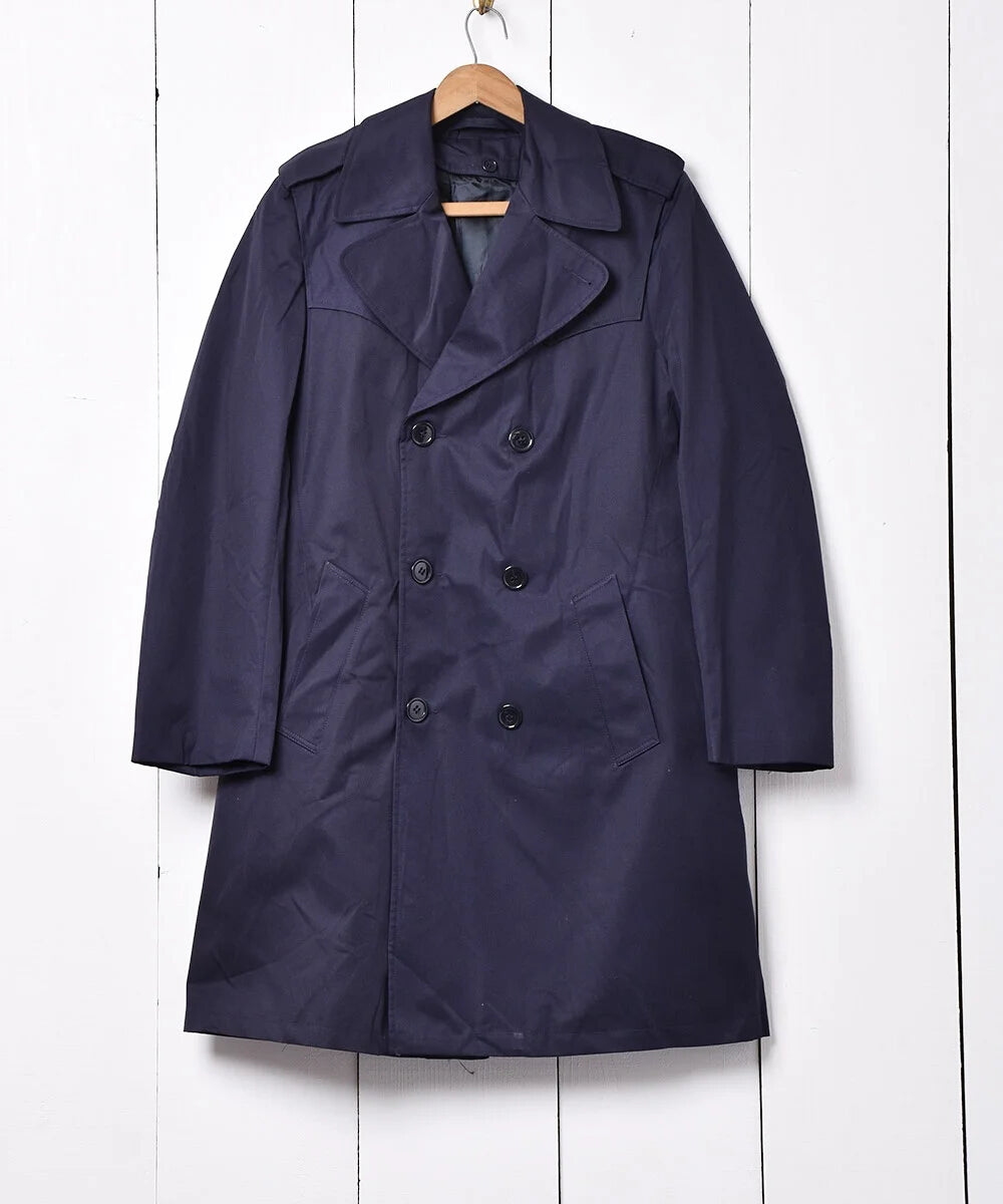 Vintage Italian Navy Army trenchcoat greatcoat mac mack macintosh coat raincoat overcoat