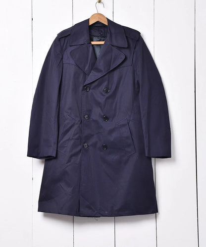 Vintage Italian Navy Army trenchcoat greatcoat mac mack macintosh coat raincoat overcoat