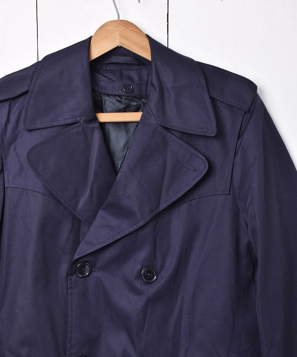 Vintage Italian Navy Army trenchcoat greatcoat mac mack macintosh coat raincoat overcoat