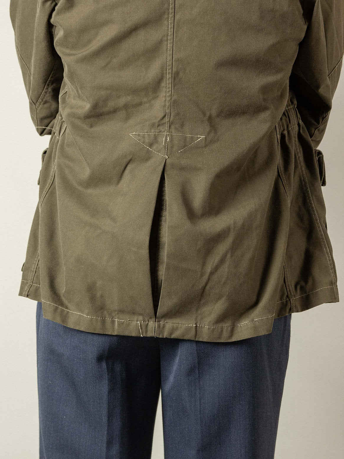 Vintage Italian Army field jacket olive khaki military elasticated waist