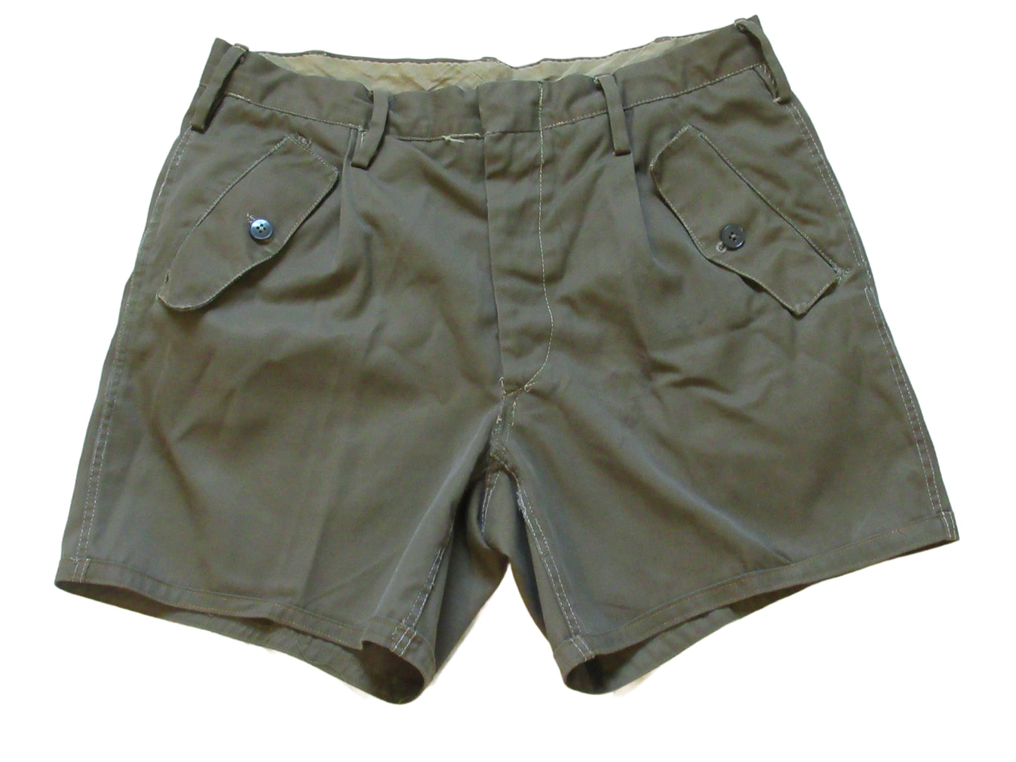 Vintage Italian army olive chino military shorts khaki 1970s-80s women pants trousers