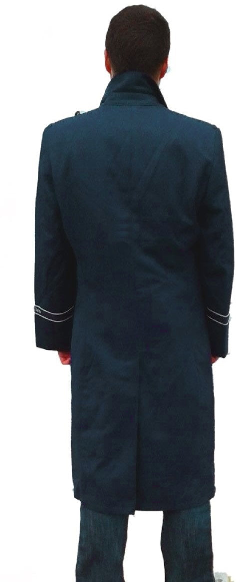 Vintage 1990s Double breasted German Luftwaffe Air Force Gaberdine Trenchcoat Greatcoat trench military overcoat coat with insignia