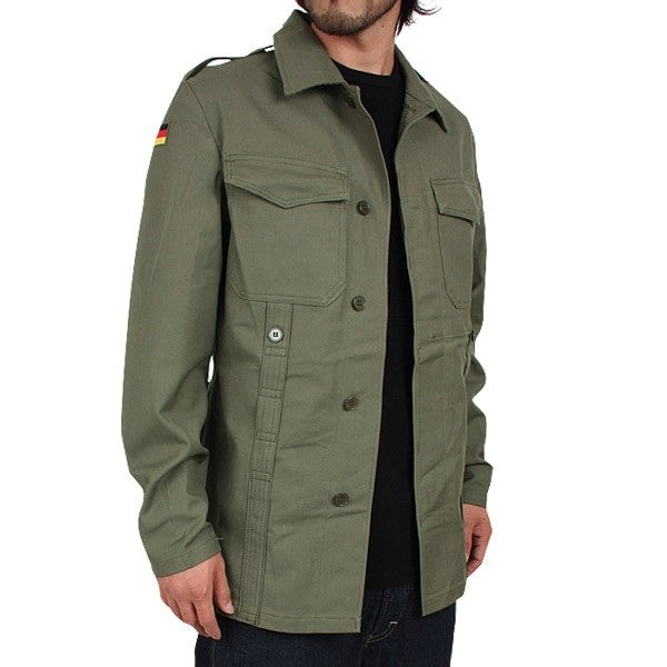 New Unissued German army field moleskin shirt jacket coat fieldshirt olive khaki military old type, 1968-1985