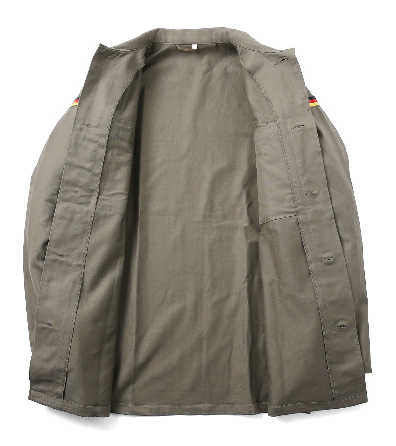 New Unissued German army moleskin shirt jacket coat fieldshirt olive khaki military, new type, 1985-1991