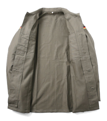 New Unissued German army moleskin shirt jacket coat fieldshirt olive khaki military, new type, 1985-1991