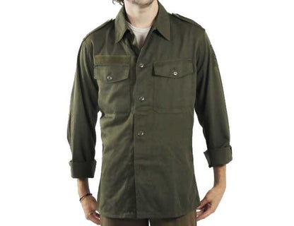 New vintage Austrian army fieldshirt shirt olive khaki military unissued