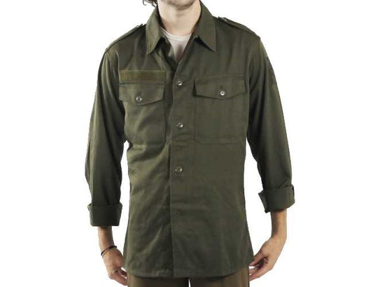 New vintage Austrian army fieldshirt shirt olive khaki military unissued