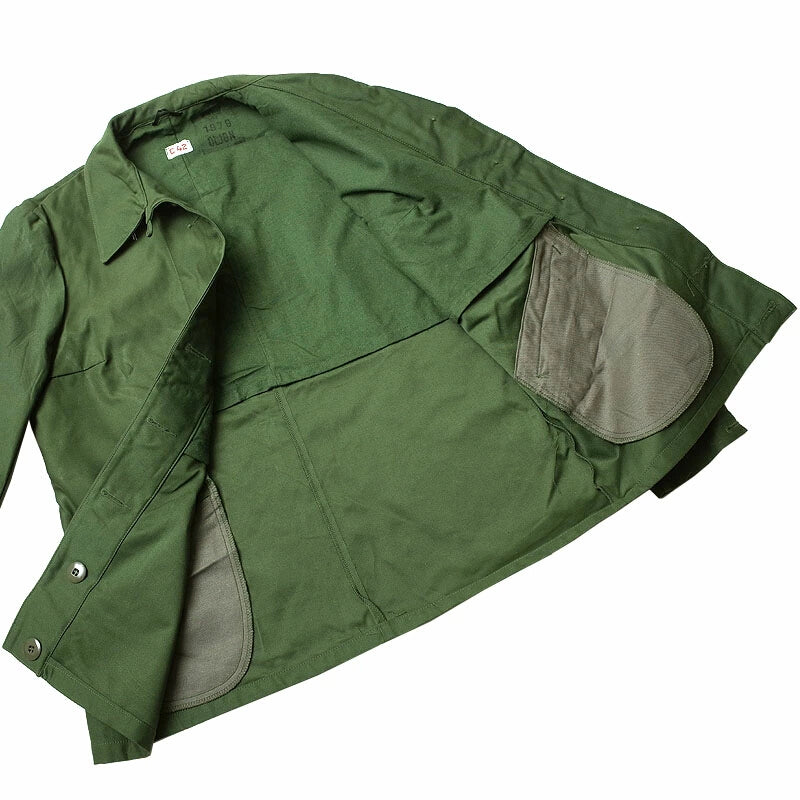 Vintage Women's 1960s 1970s Swedish Army jacket M59 military coat combat field collar tabs