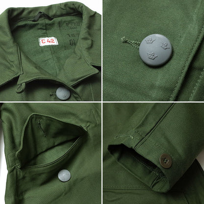 Vintage Women's 1960s 1970s Swedish Army jacket M59 military coat combat field collar tabs