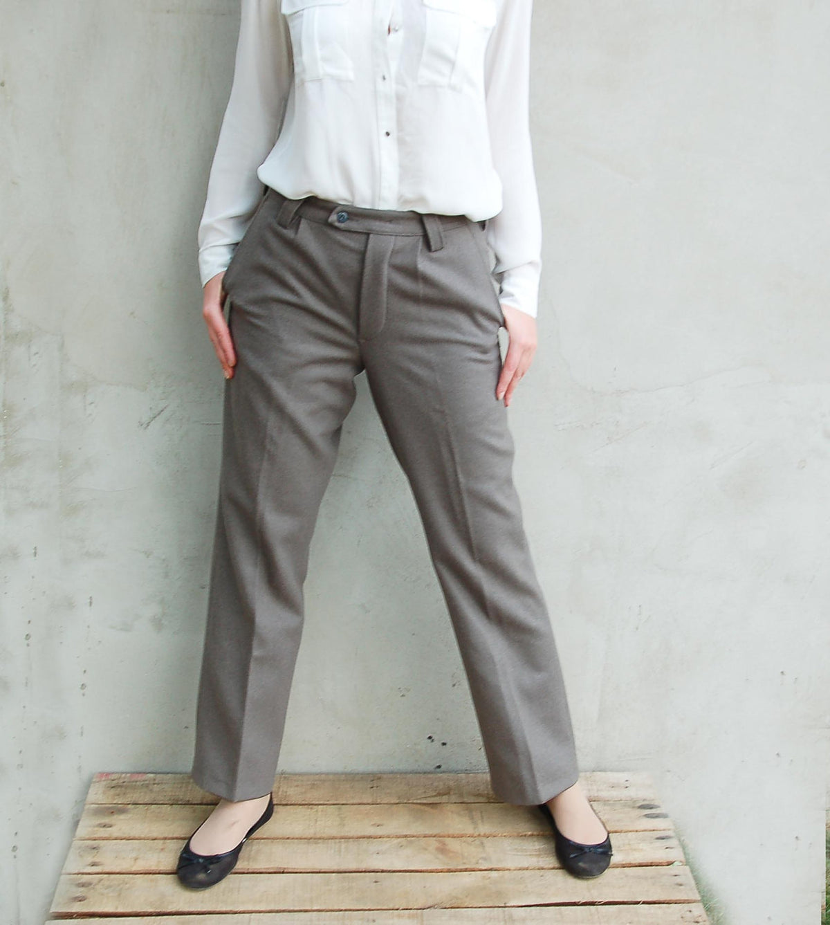 Unissued Vintage East German grey wool dress trousers pants communist NVA DDR GDR military bottoms Soviet Era w