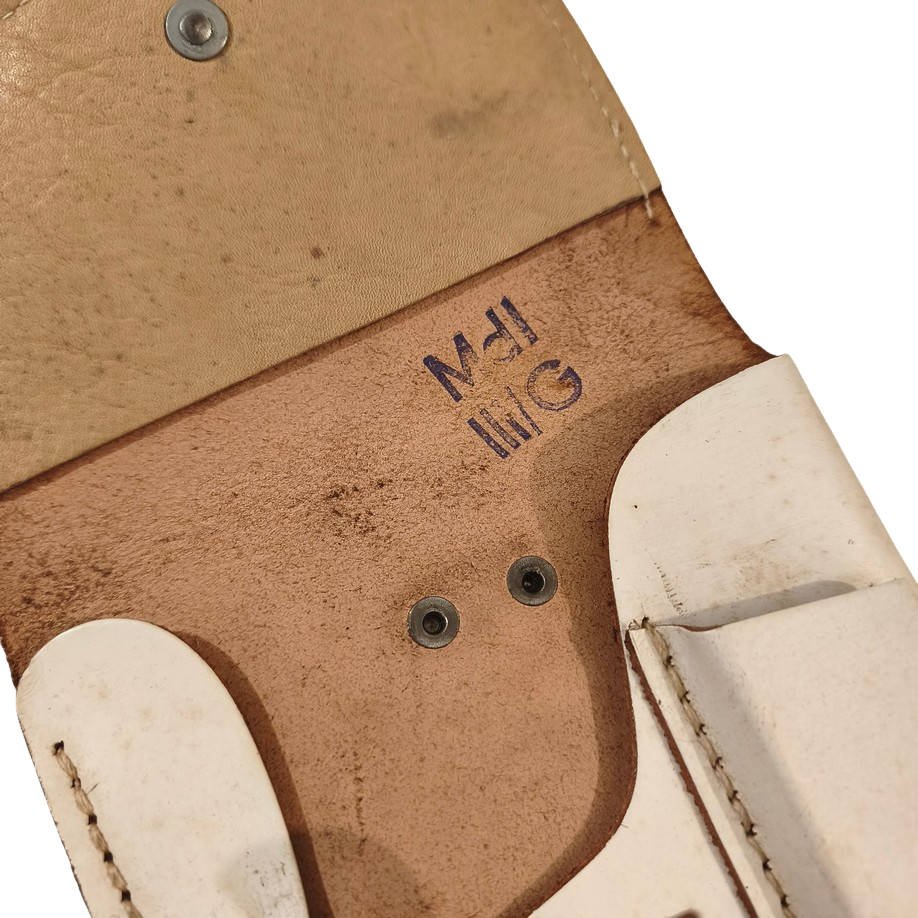 Vintage East German white leather makarov pistol holster Stasi Mdi cold war communist soviet era NVA DDR GDR