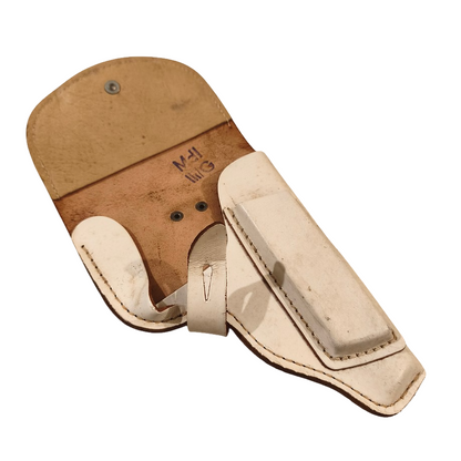 Vintage East German white leather makarov pistol holster Stasi Mdi cold war communist soviet era NVA DDR GDR
