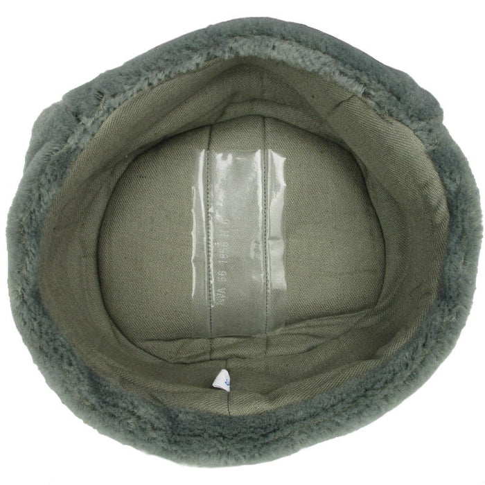 New Vintage East German army grey fur lined winter hat cap military Communist NVA DDR GDR Soviet Era soldier