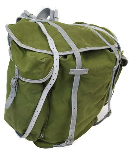 Authentic Norwegian army backpack rucksack bag military metal frame leather Alpine Mountain