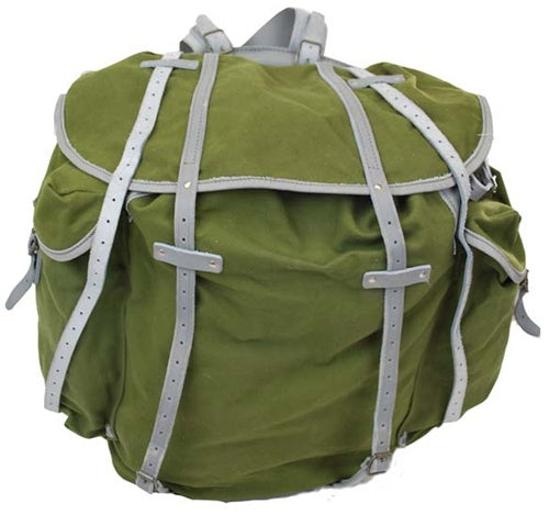 Authentic Norwegian army backpack rucksack bag military metal frame leather Alpine Mountain