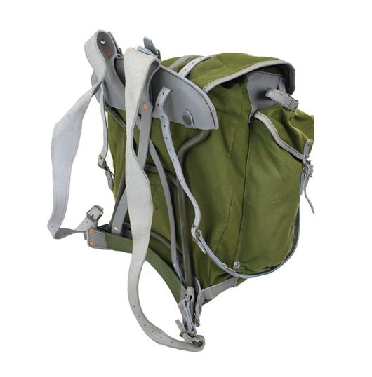 Authentic Norwegian army backpack rucksack bag military metal frame leather Alpine Mountain