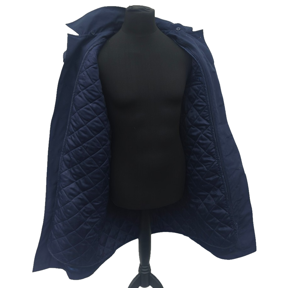 Vintage 1990s-early 2000s Romanian Army navy blue winter parka jacket fully lined military