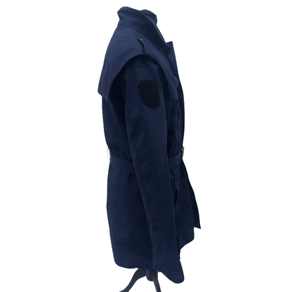 Vintage 1990s-early 2000s Romanian Army navy blue winter parka jacket fully lined military