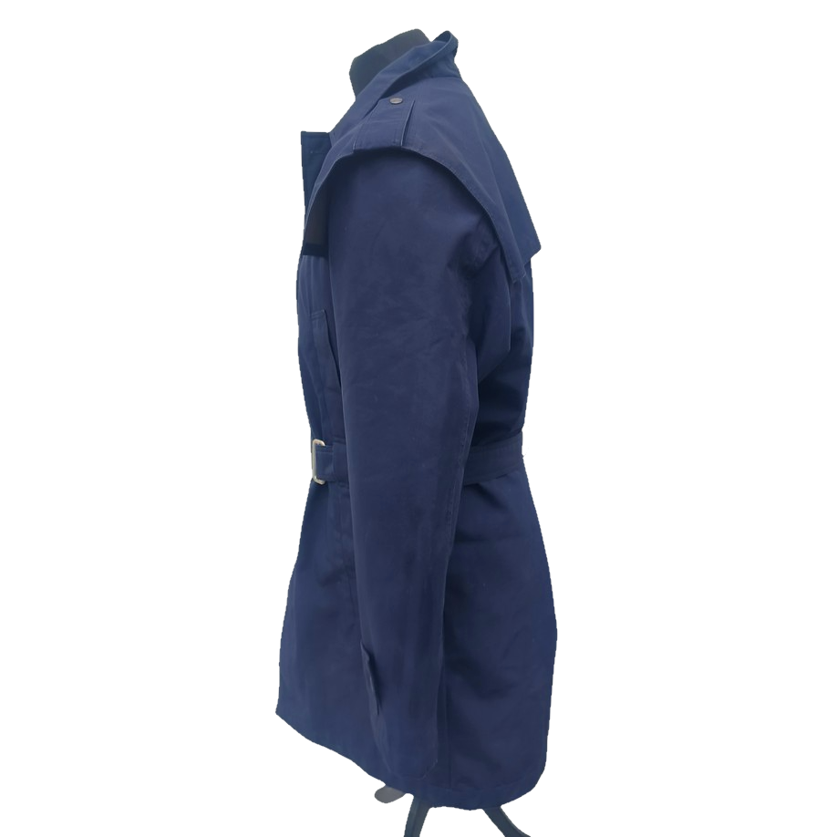 Vintage 1990s-early 2000s Romanian Army navy blue winter parka jacket fully lined military