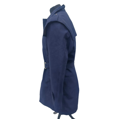 Vintage 1990s-early 2000s Romanian Army navy blue winter parka jacket fully lined military