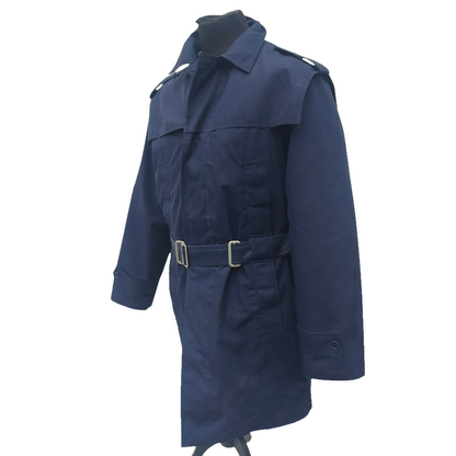 Vintage 1990s-early 2000s Romanian Army navy blue winter parka jacket fully lined military