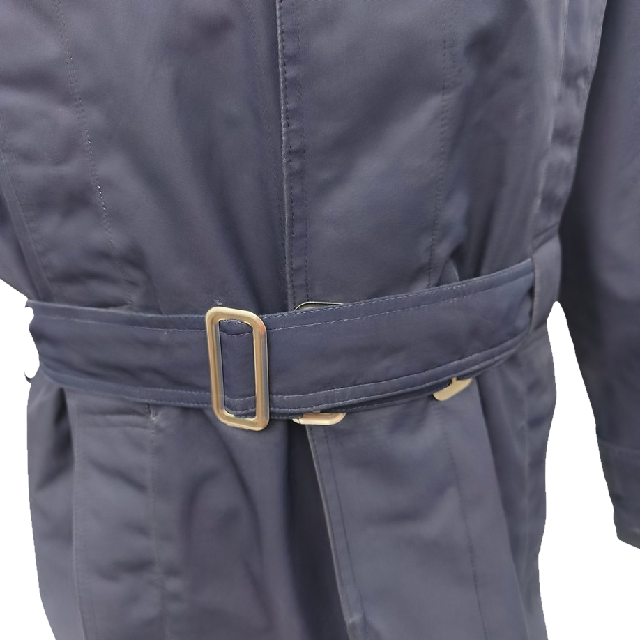 Vintage 19902-early 2000s Romanian Army navy blue winter parka jacket fully lined military black faux fur collar