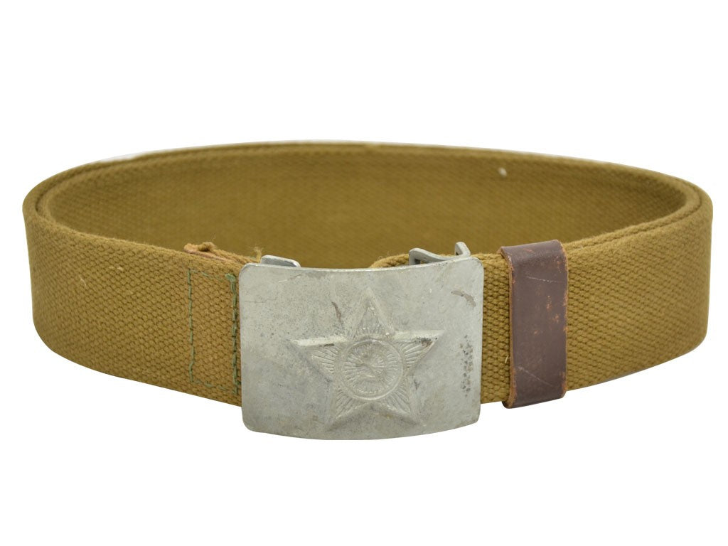 Vintage Soviet Union canvas web belt Red Army military communist CCCP USSR Russia insignia buckle