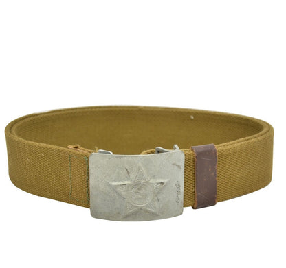 Vintage Soviet Union canvas web belt Red Army military communist CCCP USSR Russia insignia buckle