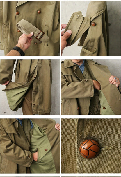 Vintage 1950s Spanish Army raincoat coat trench mac mackintosh military