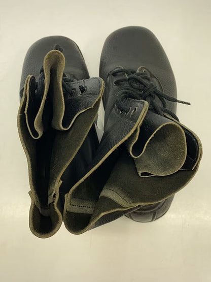 Vintage 1960s-1980s Swedish army work boots Black leather shoes military rubber Very Good