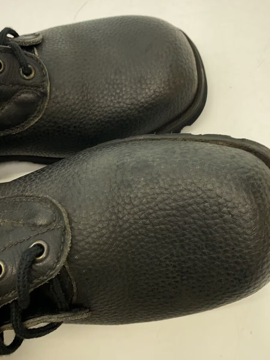 Vintage 1960s-1980s Swedish army work boots Black leather shoes military rubber Very Good