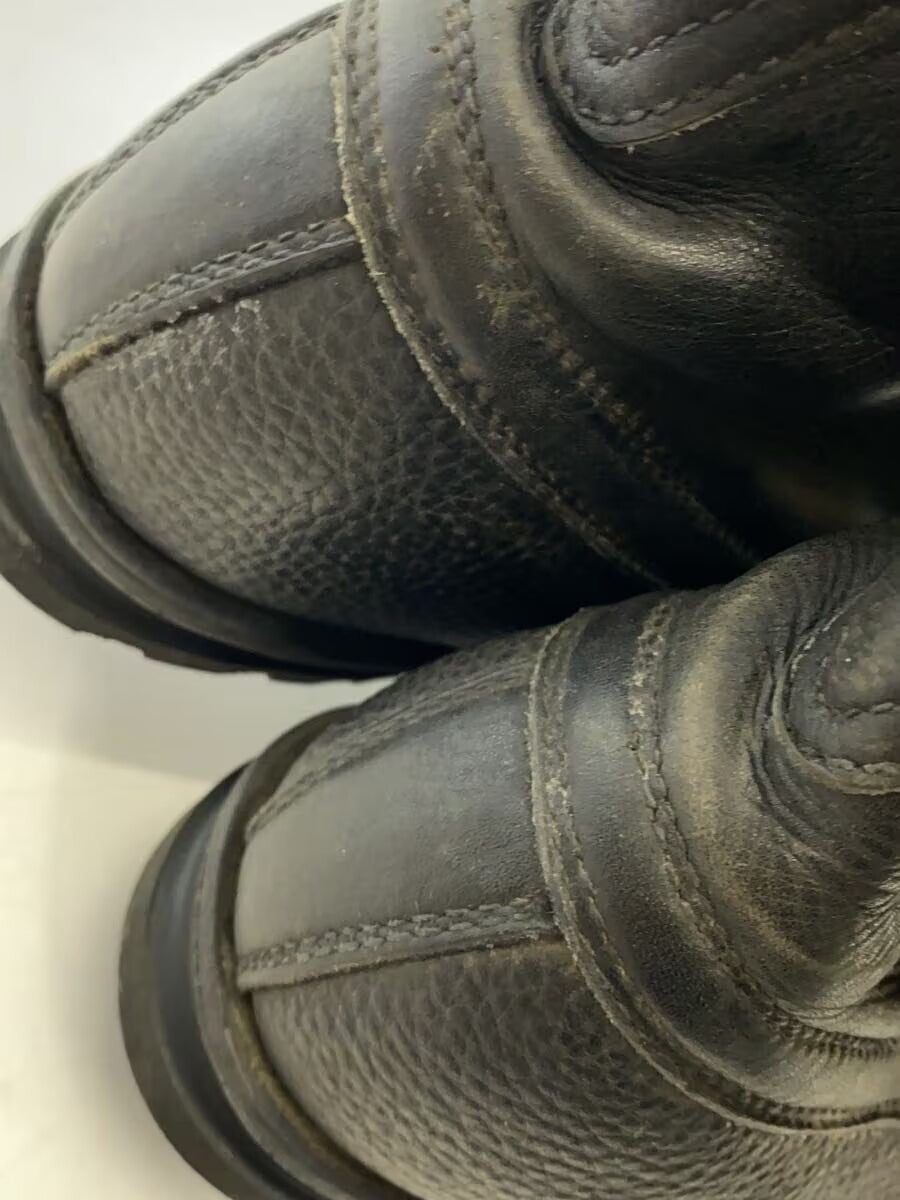 Vintage 1960s-1980s Swedish army work boots Black leather shoes military rubber Very Good