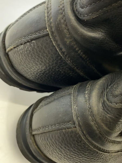 Vintage 1960s-1980s Swedish army work boots Black leather shoes military rubber Very Good