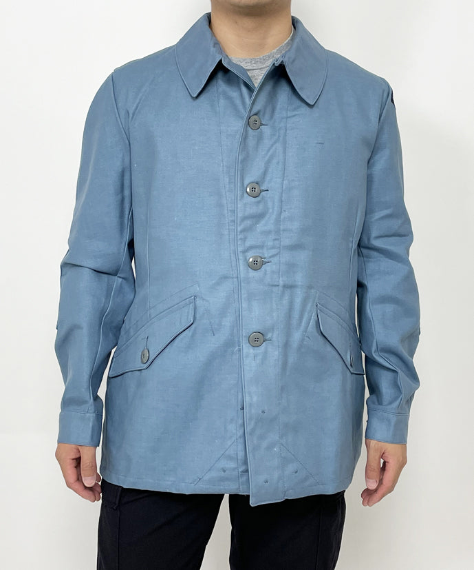 New 1960s 1970s Swedish Civil Defence work jacket M59 military coat army sky blue