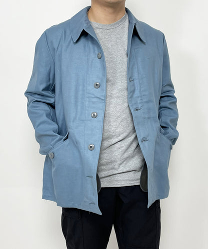 New 1960s 1970s Swedish Civil Defence work jacket M59 military coat army sky blue