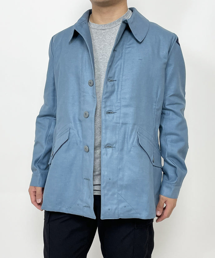 New 1960s 1970s Swedish Civil Defence work jacket M59 military coat army sky blue