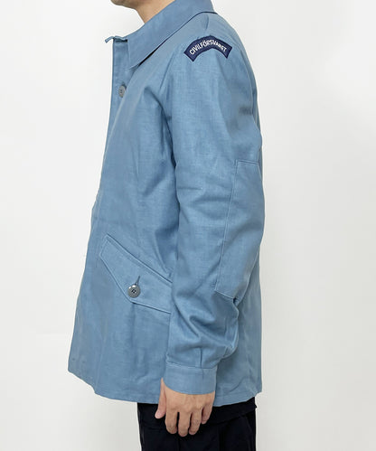 New 1960s 1970s Swedish Civil Defence work jacket M59 military coat army sky blue