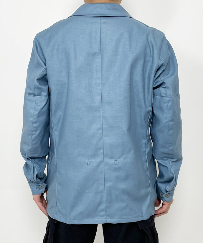 New 1960s 1970s Swedish Civil Defence work jacket M59 military coat army sky blue