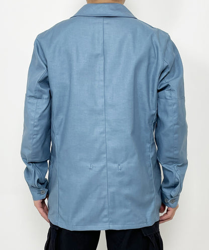New 1960s 1970s Swedish Civil Defence work jacket M59 military coat army sky blue